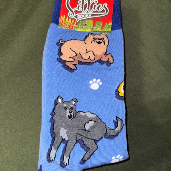 sillies Other - Blue Dog Pattern Crew Socks